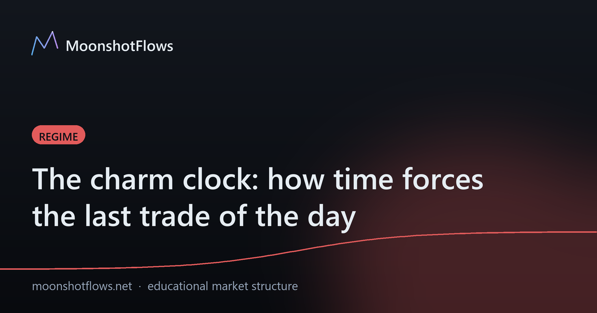 The charm clock: how time forces the last trade of the day